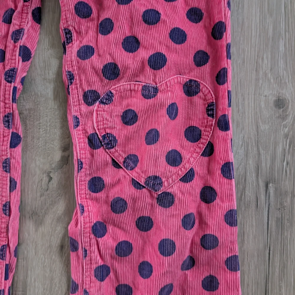 Mini Boden Pink and Blue Polka Dot Corduroy Heart Knee Pants, 12Y (Y1) - Picture 4 of 4
